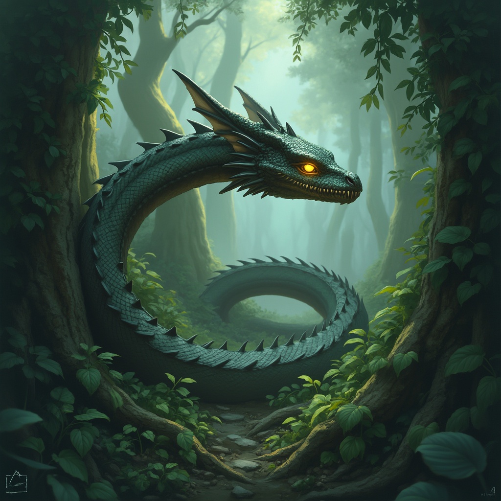 Der Lindwurm Ein schlangenartiger Drache